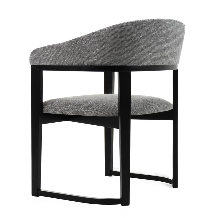Maury  Modern Grey Fabric + Black Dining Chair