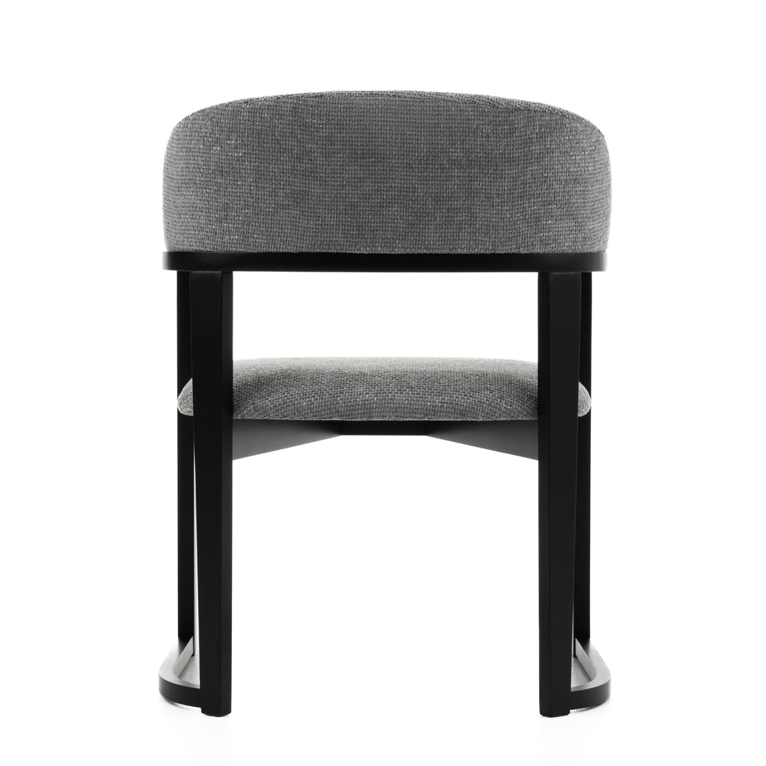 Maury  Modern Grey Fabric + Black Dining Chair