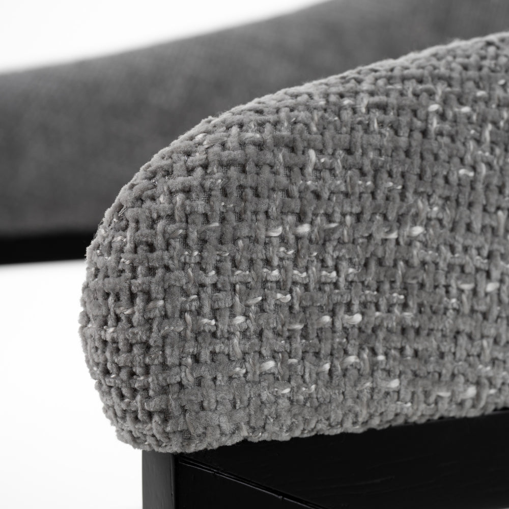 Maury - Modern Grey Fabric + Black Dining Chair - View 6