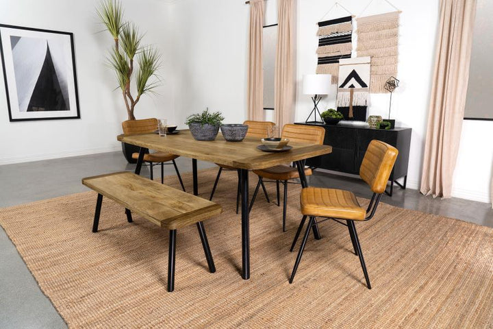 Maverick - Solid Wood Dining Table - Natural Mango Dining Table modern furniture Contempo Furniture
