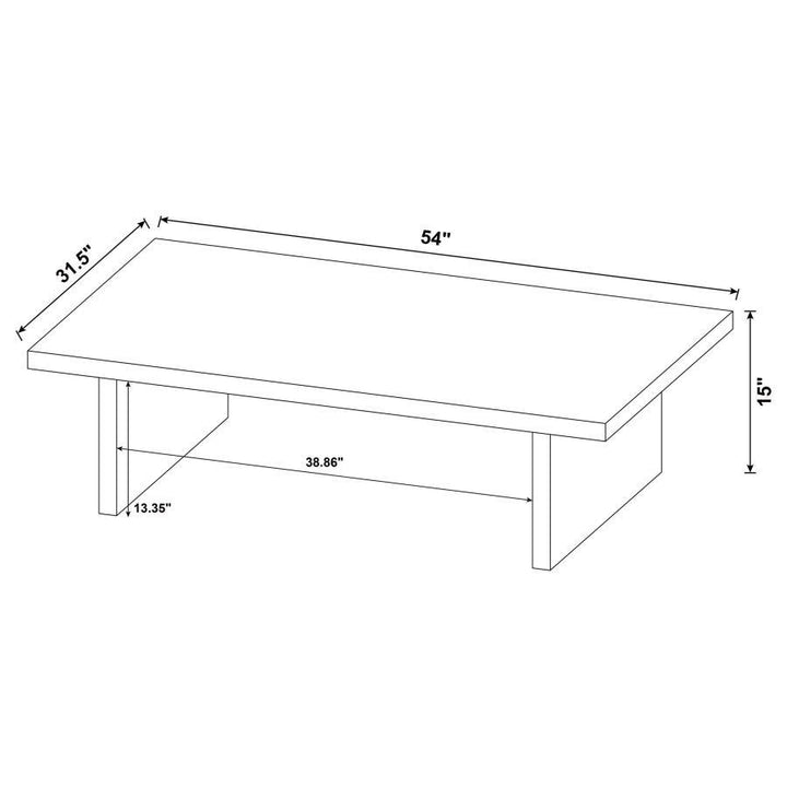 Max - Rectangular Engineered Laminate Coffee Table - Black Coffee Table modern furniture Contempo Furniture