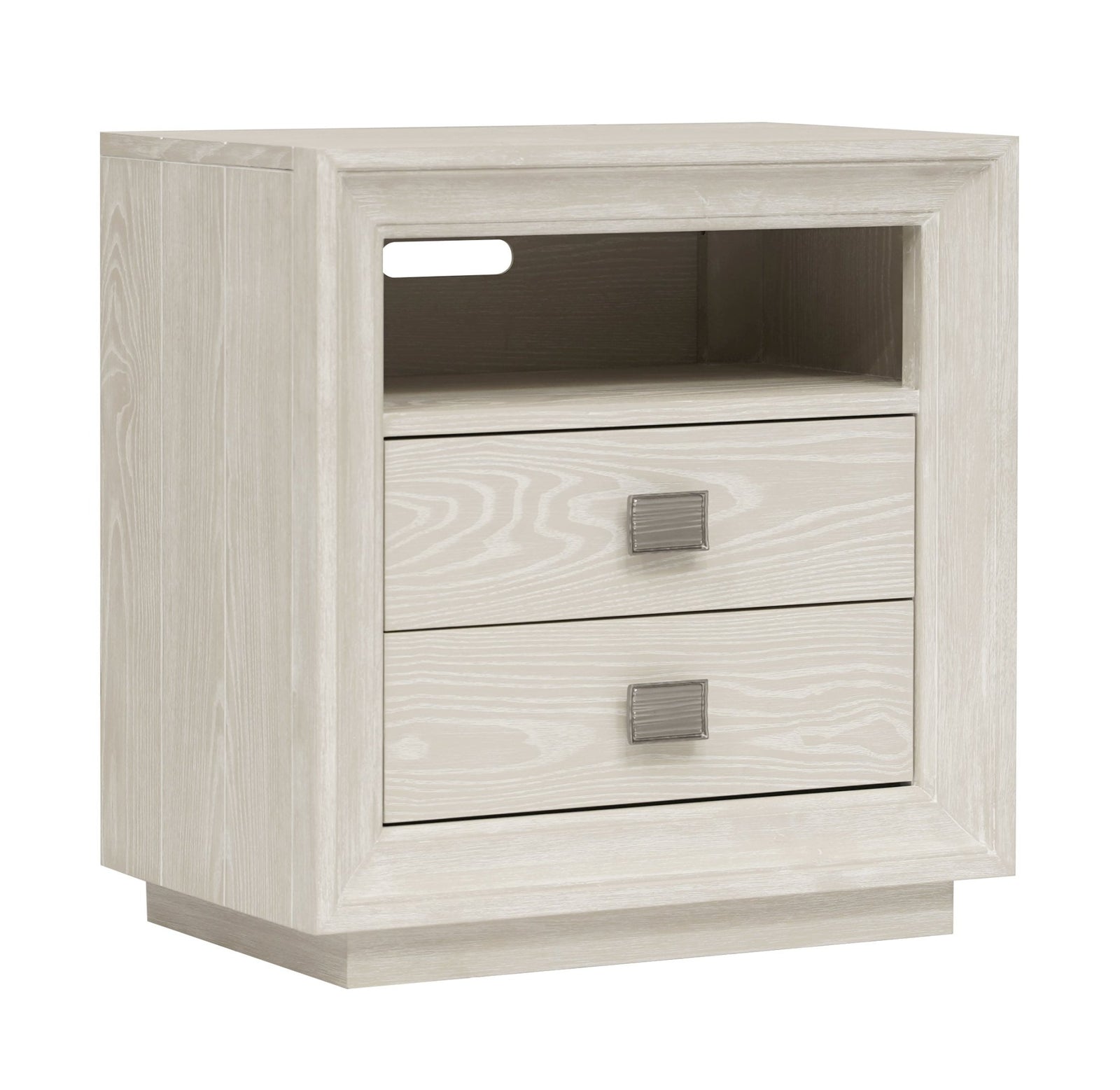 Maxime Two Drawer USB - Charging Nightstand in Ash Nightstand modern furniture Contempo Furniture
