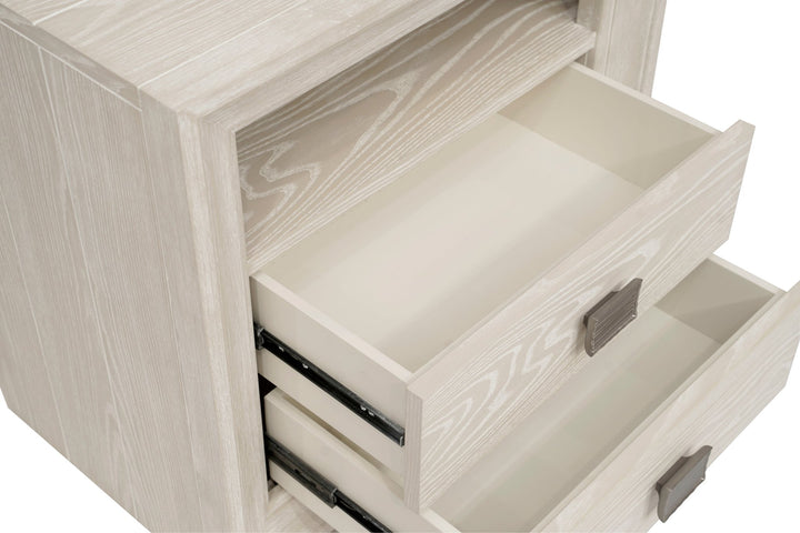 Maxime Two Drawer USB - Charging Nightstand in Ash Nightstand modern furniture Contempo Furniture