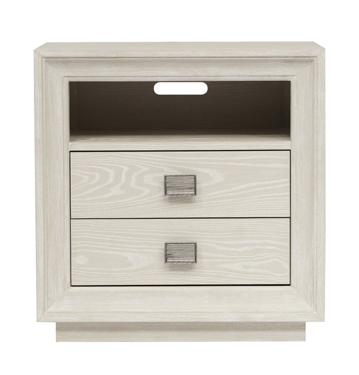 Maxime Two Drawer USB - Charging Nightstand in Ash Nightstand modern furniture Contempo Furniture
