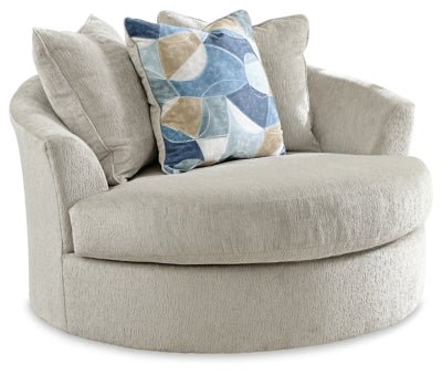 Maxon Place Oversized Swivel Accent Chair - Beige Swivel Chair modern furniture Contempo Furniture