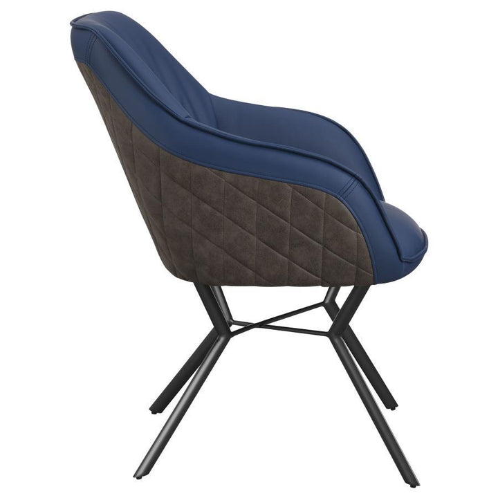 Mayer - Upholstered Dining Arm Chair (Set of 2) - Blue Chair Set modern furniture Contempo Furniture