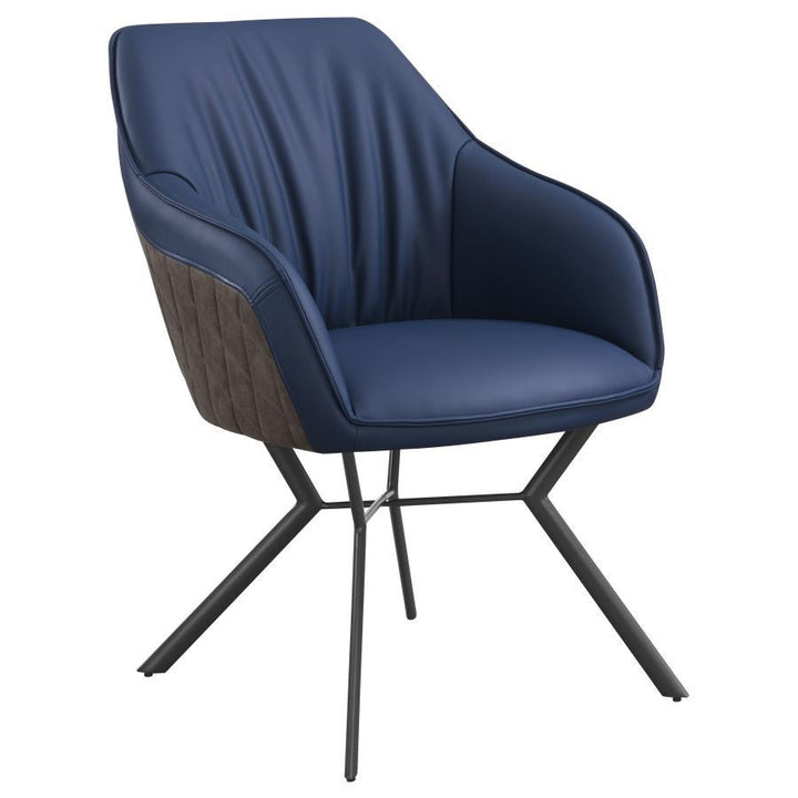 Mayer - Upholstered Dining Arm Chair (Set of 2) - Blue Chair Set modern furniture Contempo Furniture