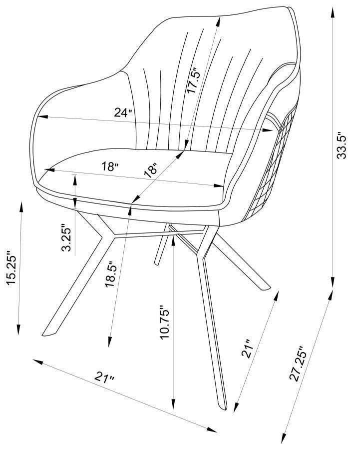 Mayer - Upholstered Dining Arm Chair (Set of 2) - Blue Chair Set modern furniture Contempo Furniture
