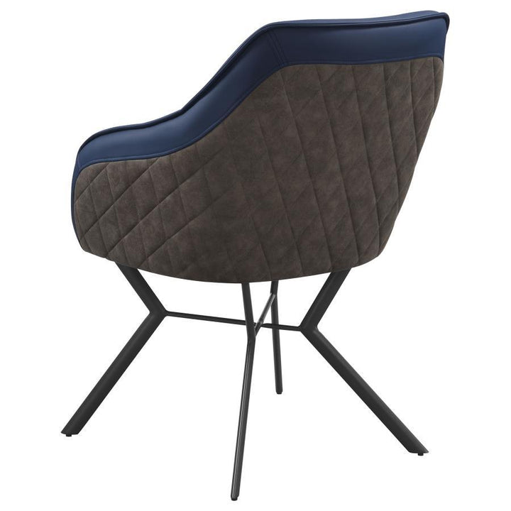 Mayer - Upholstered Dining Arm Chair (Set of 2) - Blue Chair Set modern furniture Contempo Furniture