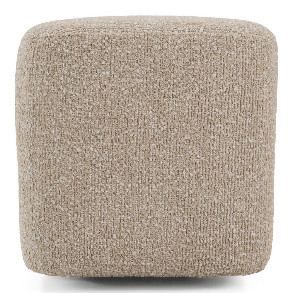 Mayfair - Contemporary Beige Fabric + Burl Bench Ottoman - View 7
