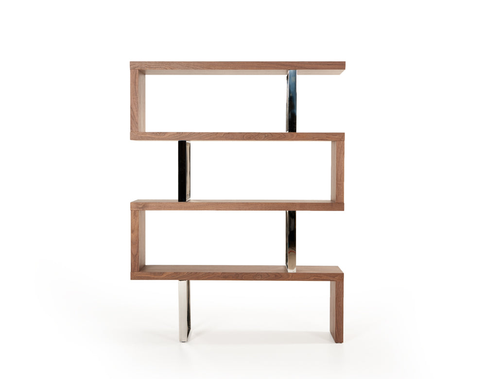 Maze Modern Walnut Bookcase - View 5