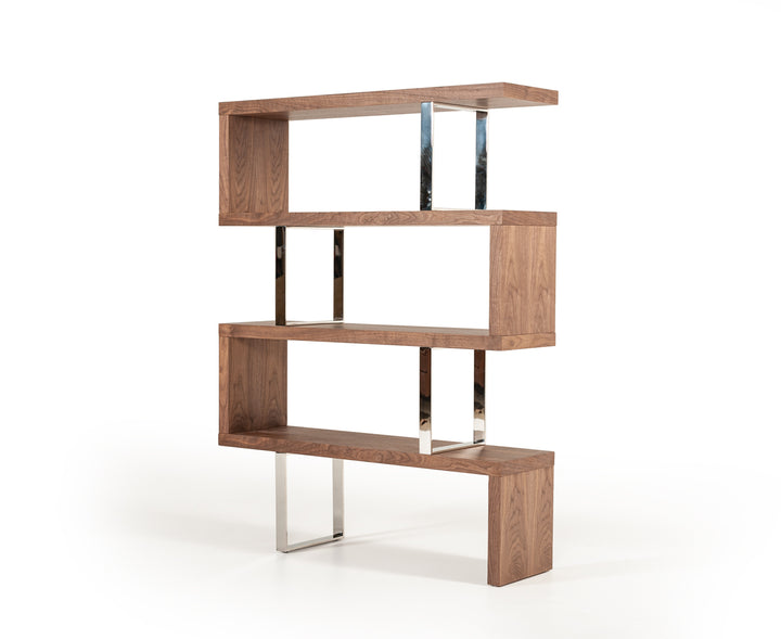 Maze Modern Walnut Bookcase