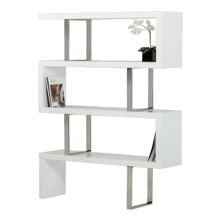 Maze Modern White High Gloss Bookcase