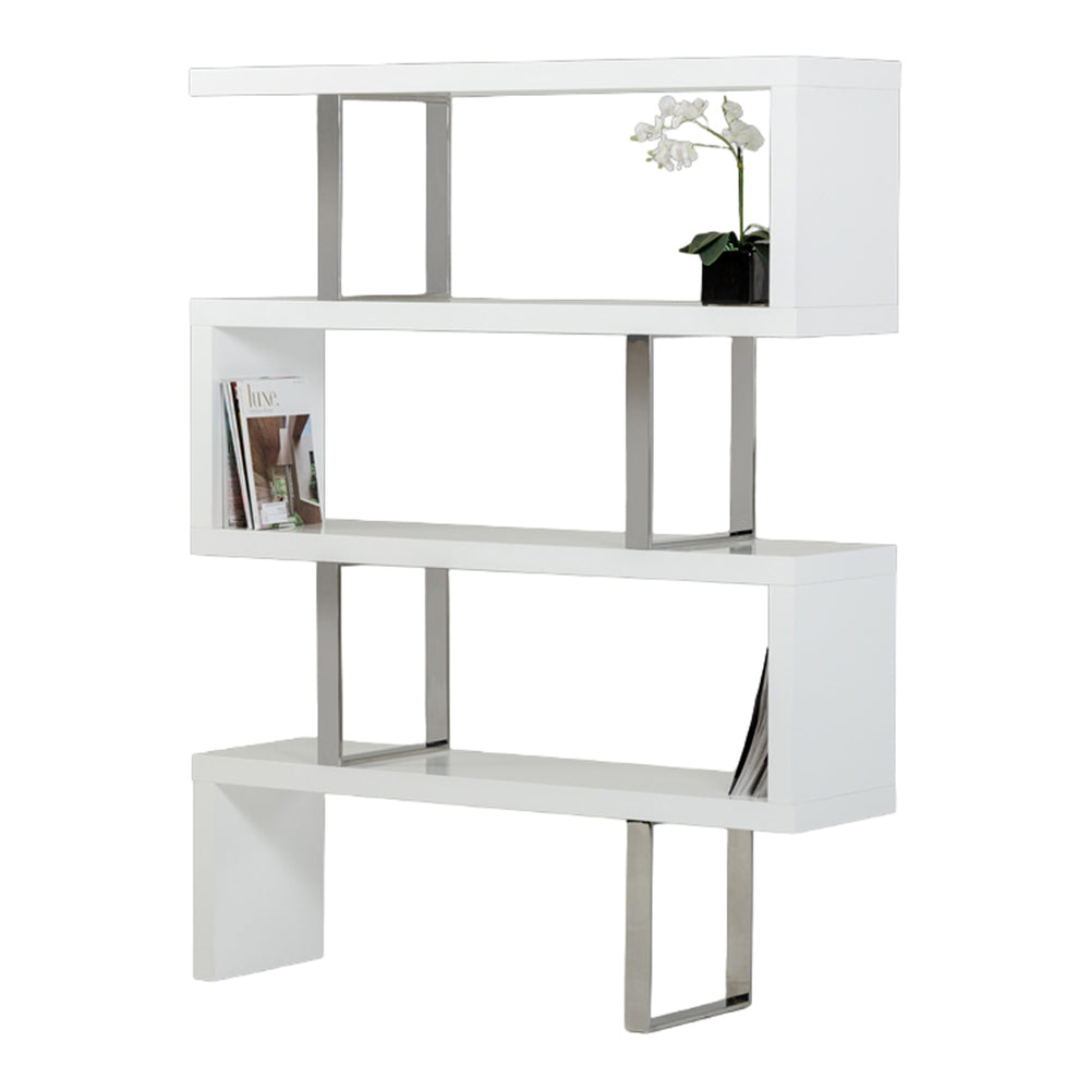 Maze Modern White High Gloss Bookcase