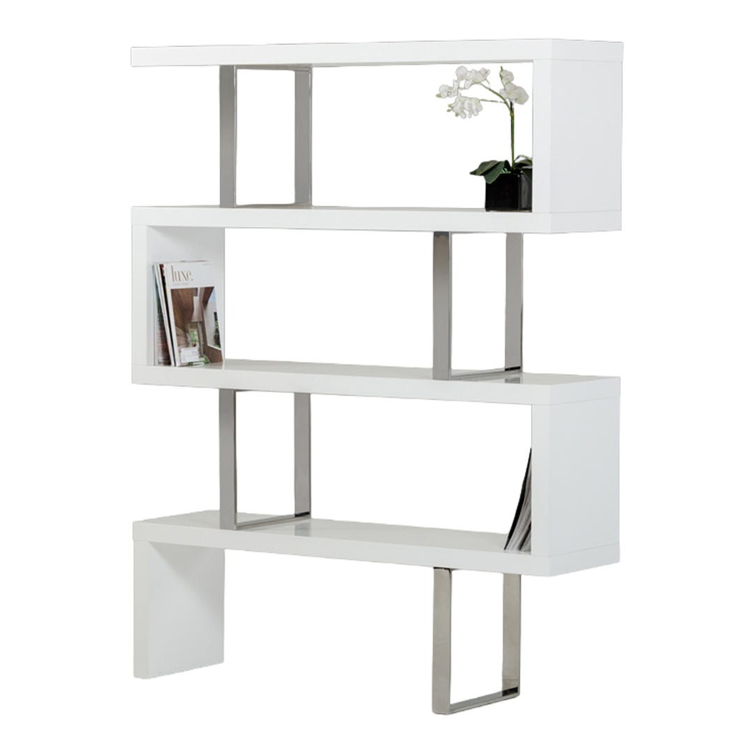 Maze Modern White High Gloss Bookcase