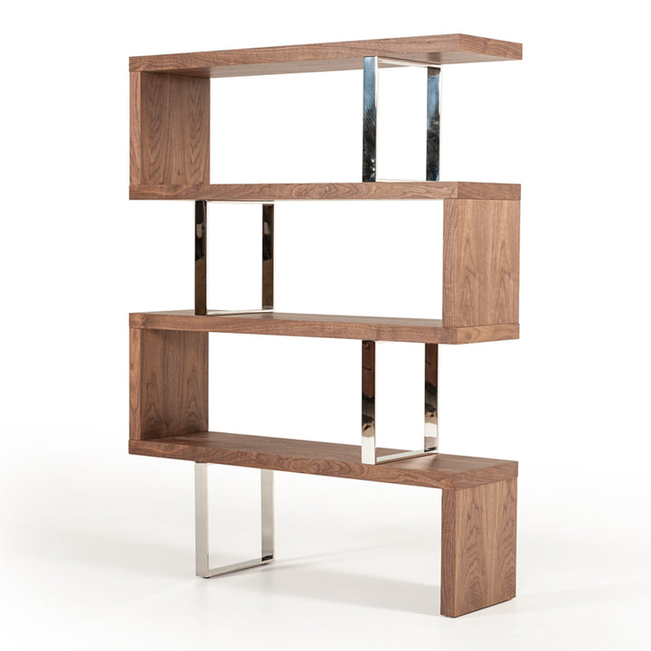 Maze Modern Walnut Bookcase