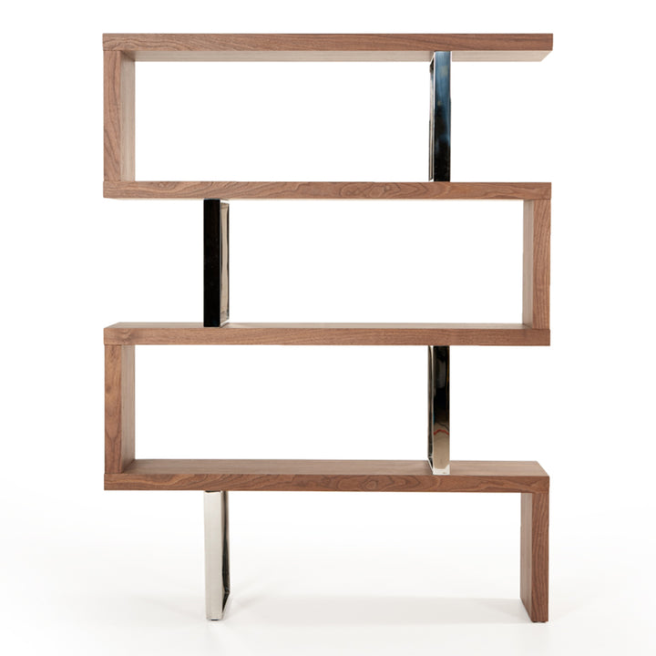 Maze Modern Walnut Bookcase