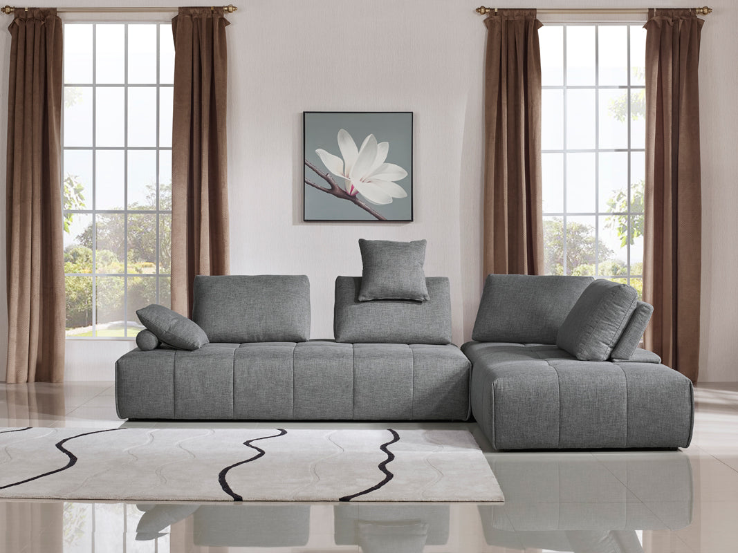 Edgar  Modern Grey Fabric Modular Sectional Sofa