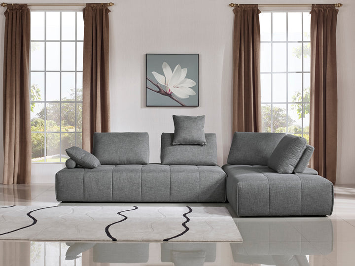 Edgar  Modern Grey Fabric Modular Sectional Sofa