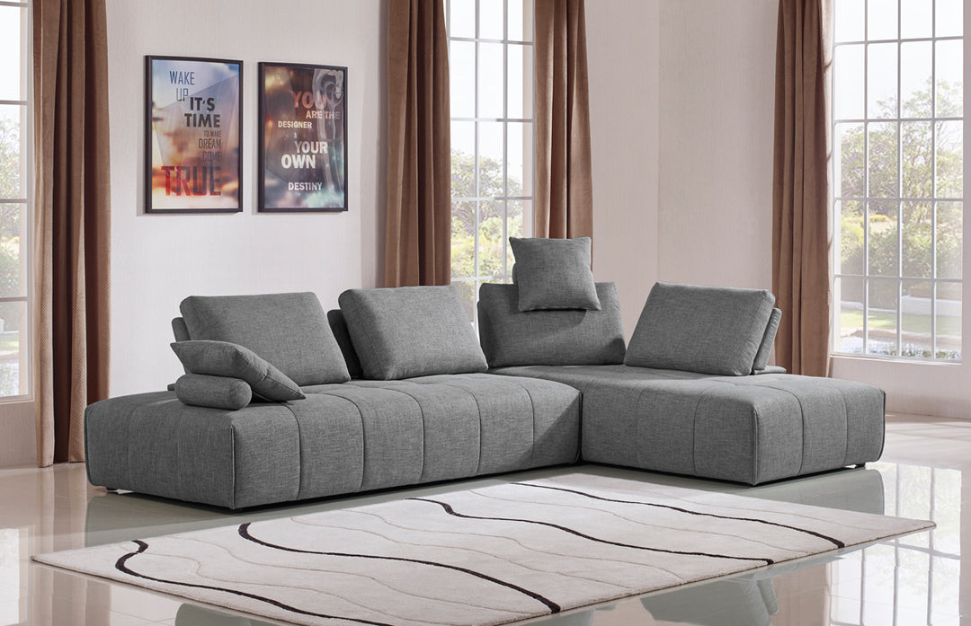 Edgar  Modern Grey Fabric Modular Sectional Sofa