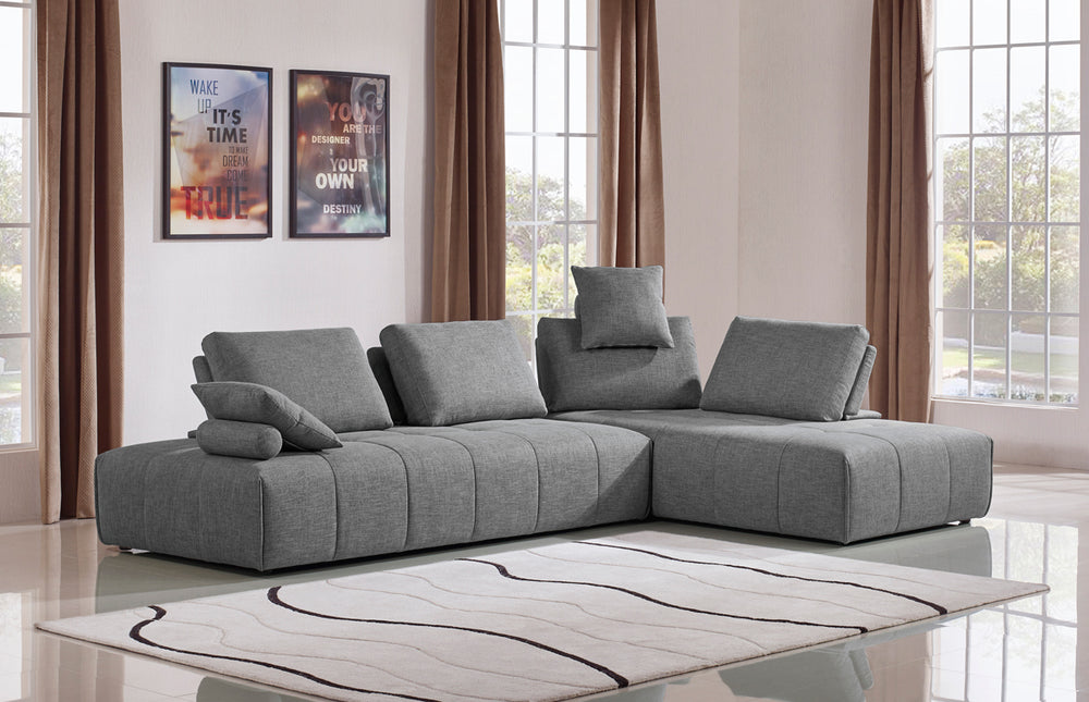 Edgar - Modern Grey Fabric Modular Sectional Sofa - View 4