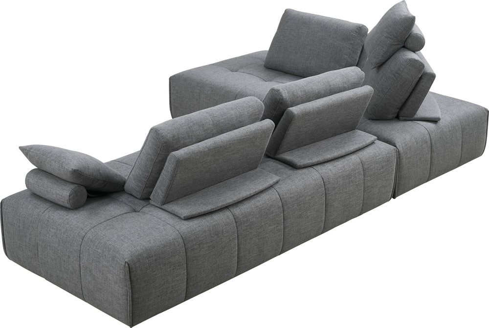 Edgar - Modern Grey Fabric Modular Sectional Sofa - View 2