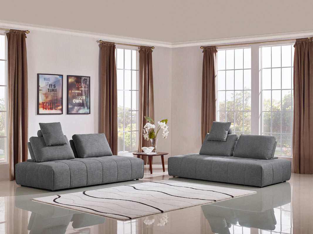 Edgar  Modern Grey Fabric Modular Sectional Sofa