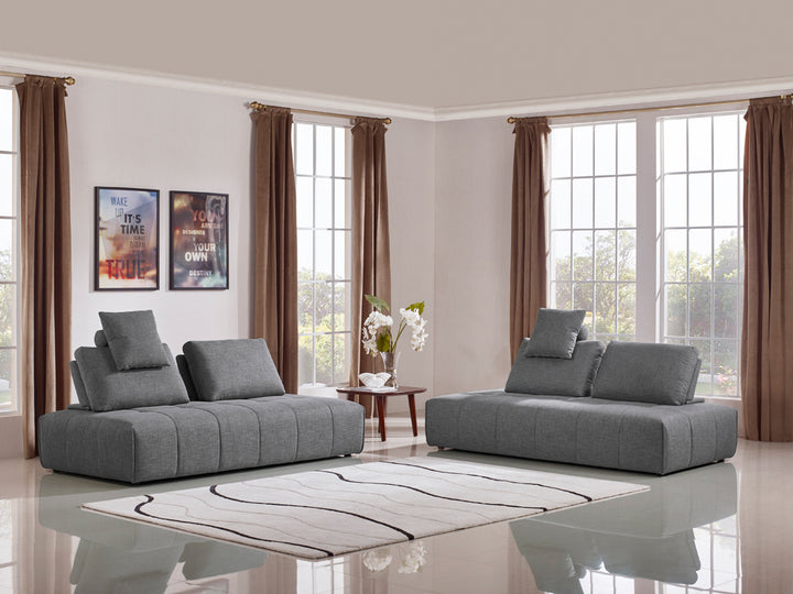 Edgar  Modern Grey Fabric Modular Sectional Sofa