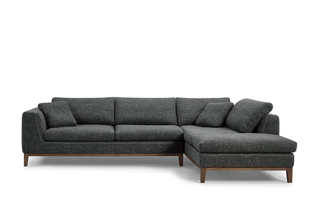Hickman - Modern Dark Grey Fabric Right Facing Sectional Sofa