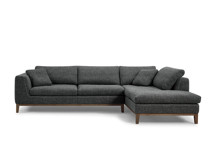Hickman - Modern Dark Grey Fabric Right Facing Sectional Sofa
