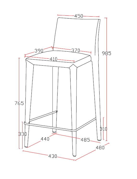 Medford Mid-Century Grey Fabric Bar Stool