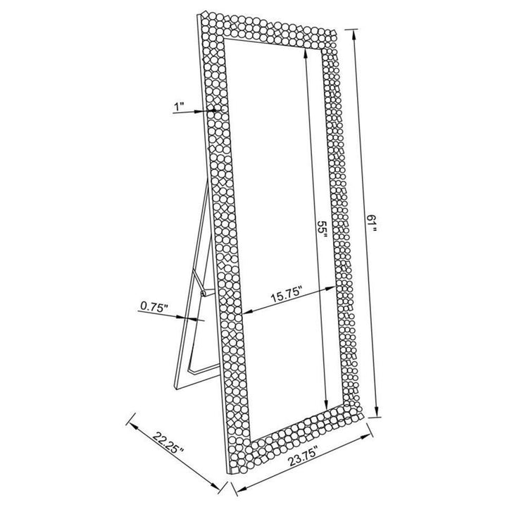 Mckay - Acrylic Frame Standing Mirror - Smokey Gray Floor Mirror modern furniture Contempo Furniture