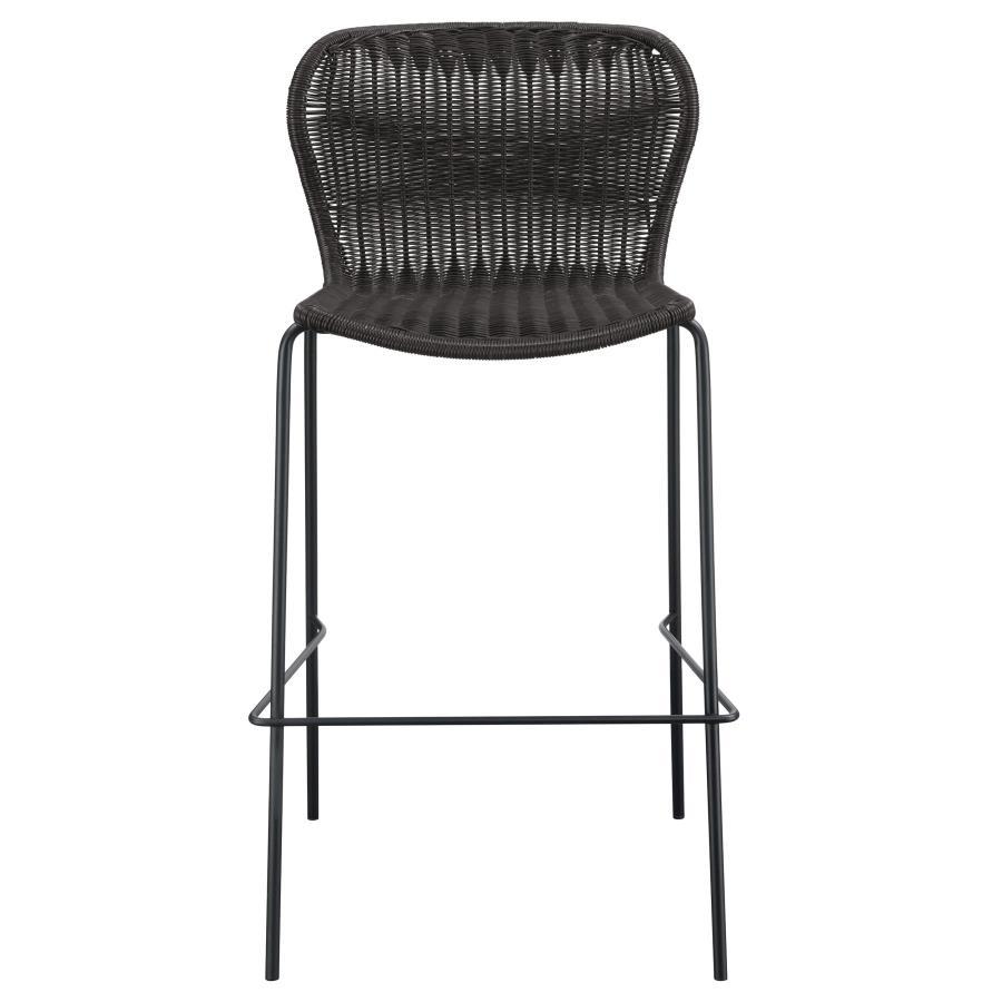 Mckinley - Faux Rattan Metal Bar Chair (Set of 2) - Brown Stool Set modern furniture Contempo Furniture