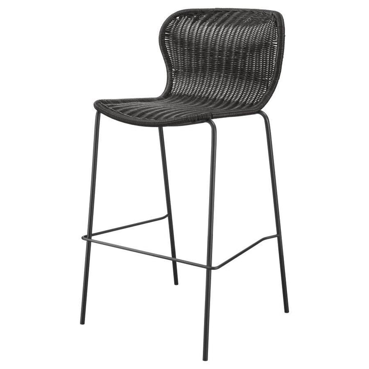 Mckinley - Faux Rattan Metal Bar Chair (Set of 2) - Brown Stool Set modern furniture Contempo Furniture