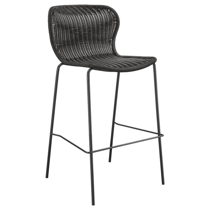 Mckinley - Faux Rattan Metal Bar Chair (Set of 2) - Brown Stool Set modern furniture Contempo Furniture