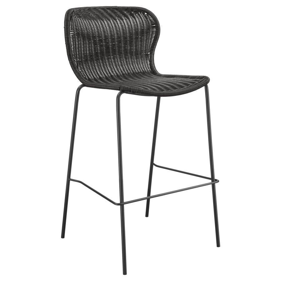 Mckinley - Faux Rattan Metal Bar Chair (Set of 2) - Brown Stool Set modern furniture Contempo Furniture