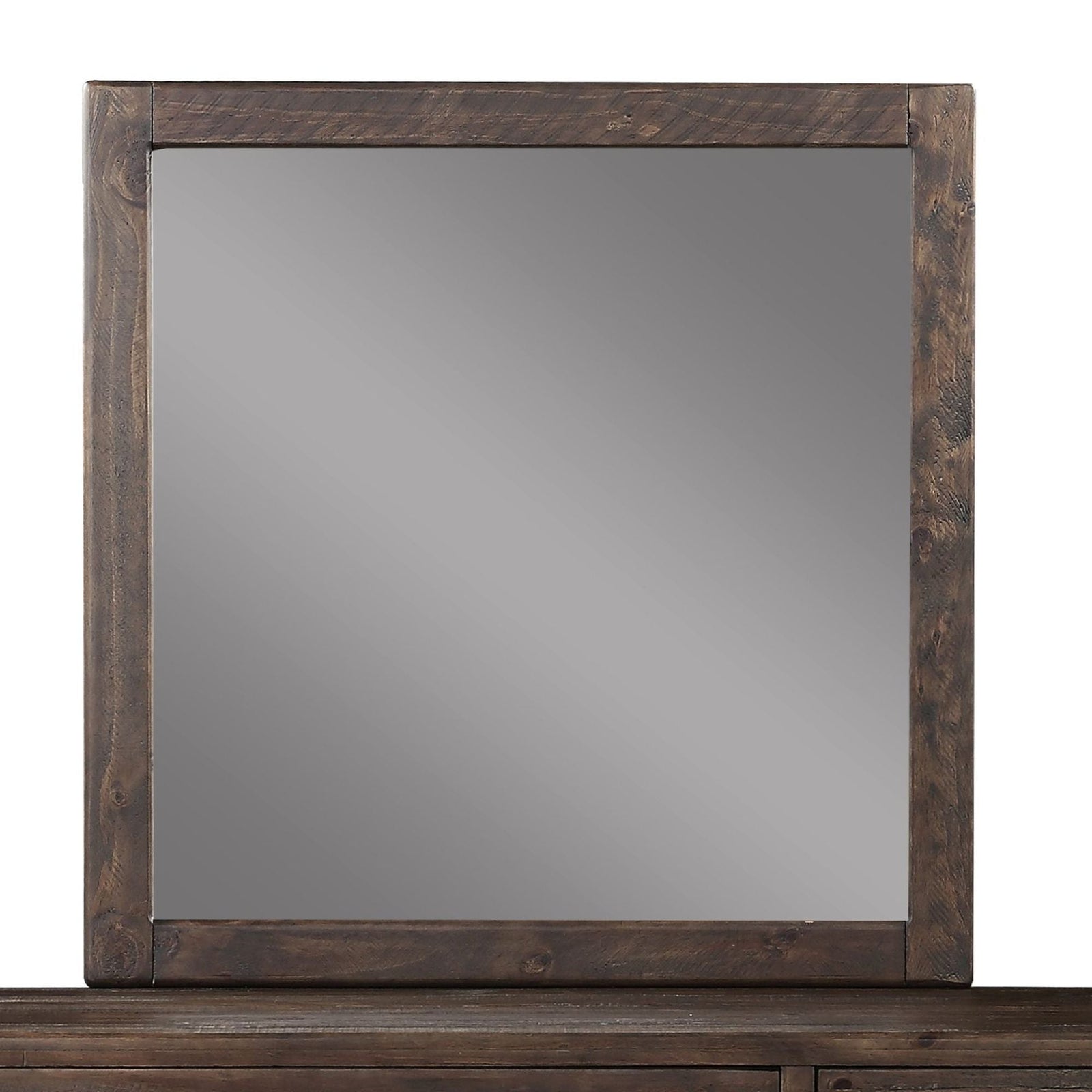 McKinney Solid Wood Beveled Glass Mirror in Espresso Pine Mirror modern furniture Contempo Furniture