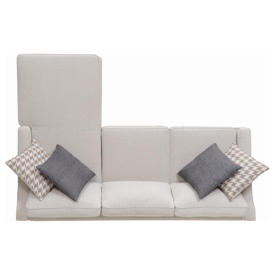 Mcloughlin - Upholstered Sloped Arm Sectional Sofa - Platinum Stationary Sectional modern furniture Contempo Furniture