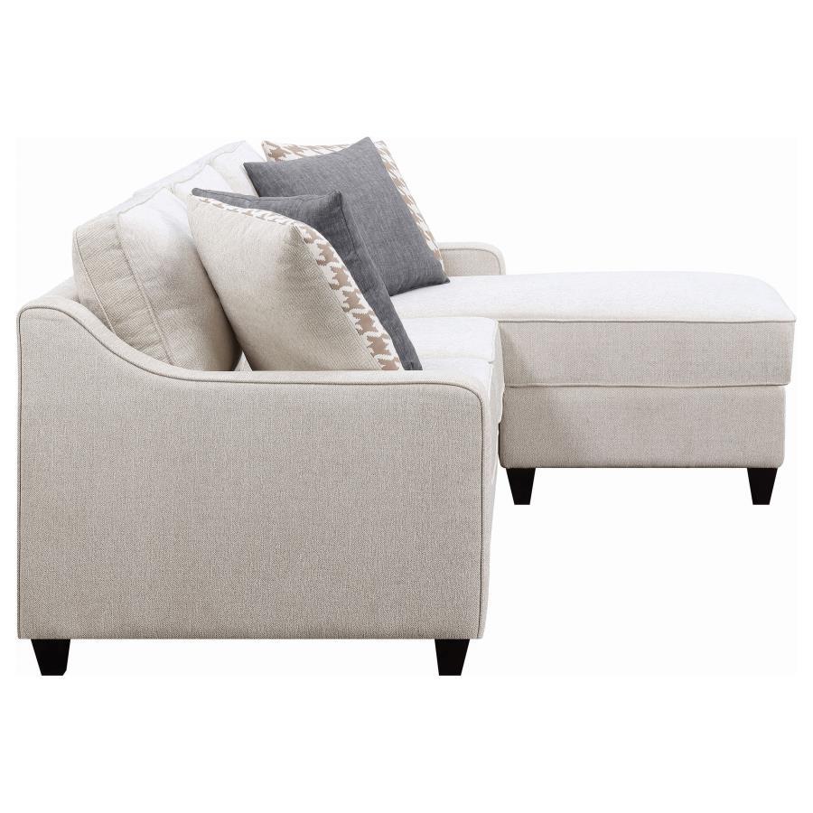 Mcloughlin - Upholstered Sloped Arm Sectional Sofa - Platinum Stationary Sectional modern furniture Contempo Furniture