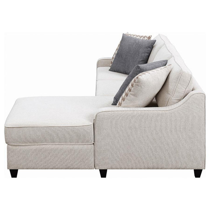 Mcloughlin - Upholstered Sloped Arm Sectional Sofa - Platinum Stationary Sectional modern furniture Contempo Furniture