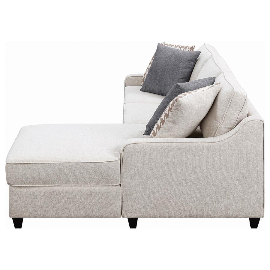 Mcloughlin - Upholstered Sloped Arm Sectional Sofa - Platinum Stationary Sectional modern furniture Contempo Furniture