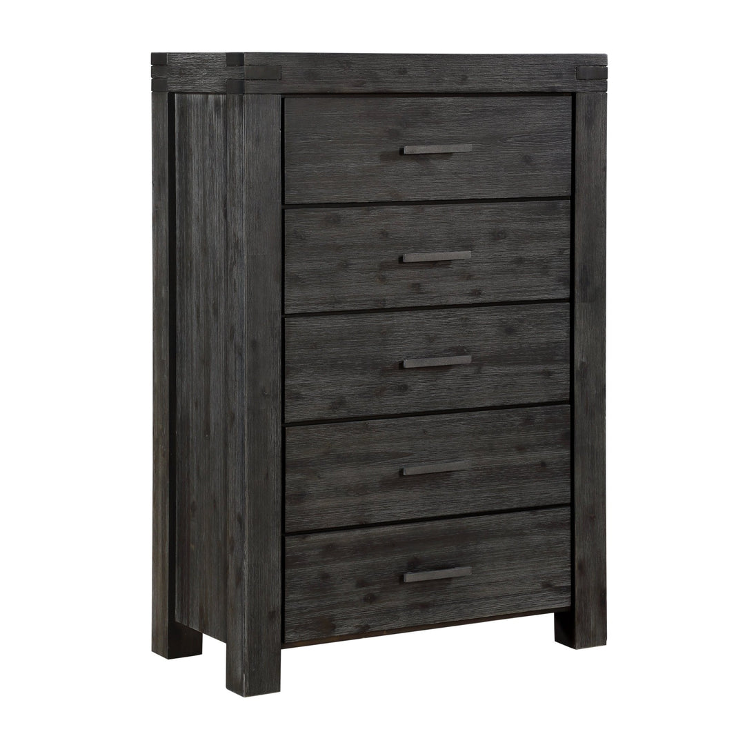 Meadow Five Drawer Solid Wood Chest in Graphite Chest modern furniture Contempo Furniture