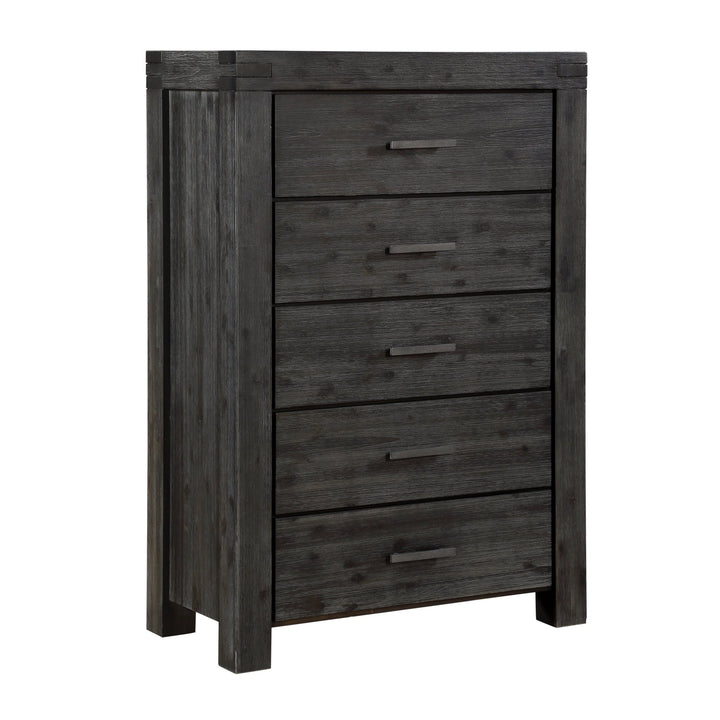 Meadow Five Drawer Solid Wood Chest in Graphite Chest modern furniture Contempo Furniture