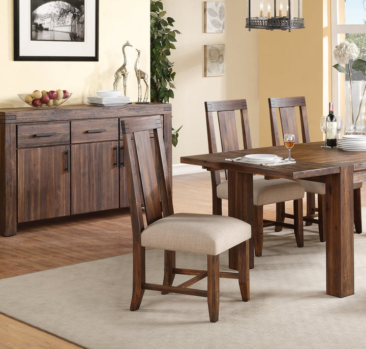 Meadow Solid Wood Upholstered Dining Chair in Brick Brown (Set of 2) Chair modern furniture Contempo Furniture