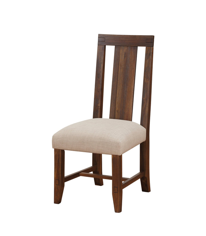 Meadow Solid Wood Upholstered Dining Chair in Brick Brown (Set of 2) Chair modern furniture Contempo Furniture