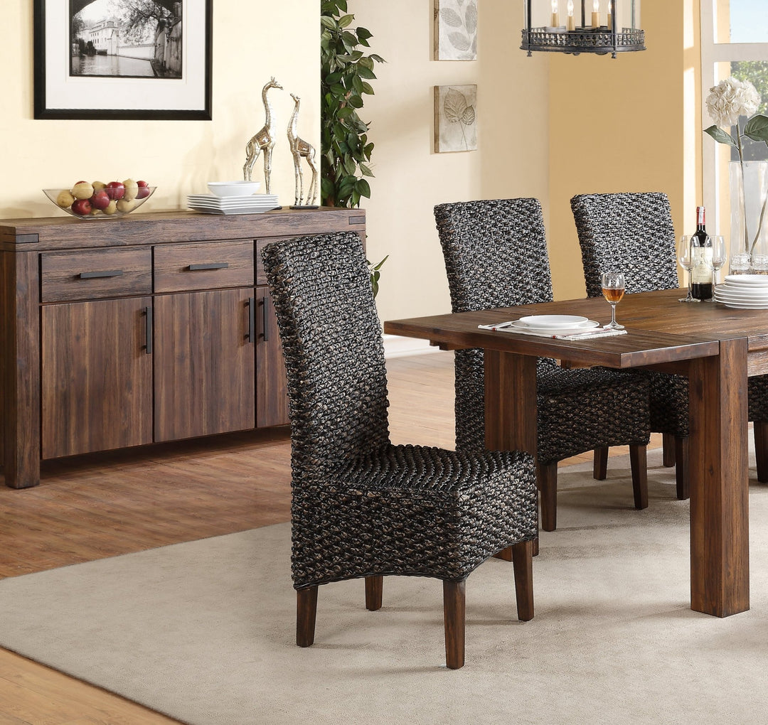 Meadow Wicker Dining Chair in Brick Brown (Set of 2) Chair modern furniture Contempo Furniture