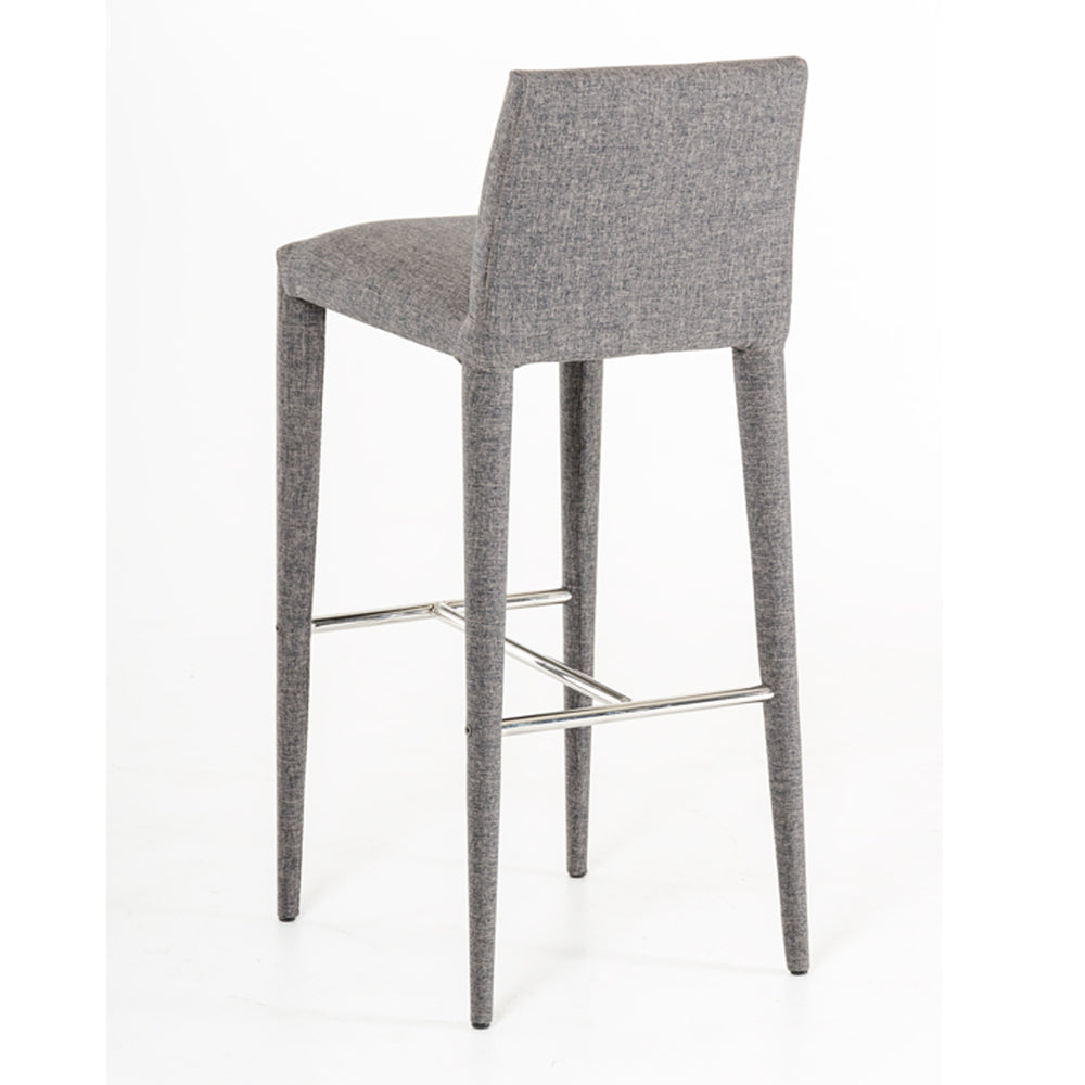 Medford Mid-Century Grey Fabric Bar Stool