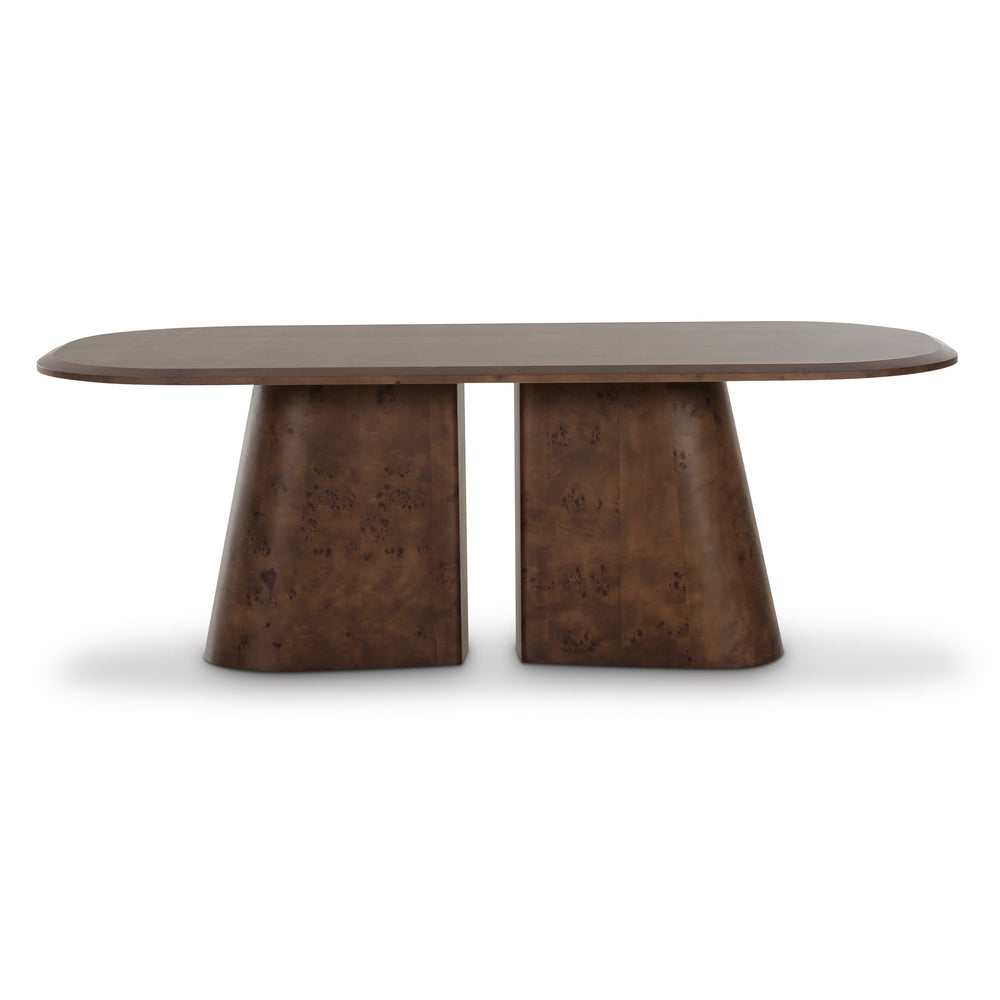 Gladyss 87" Burl Oval Dining Table