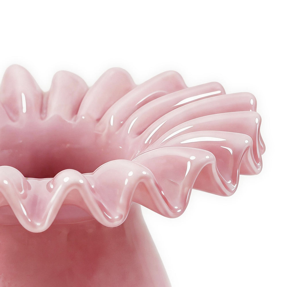 Ruff Pink Glass Vase