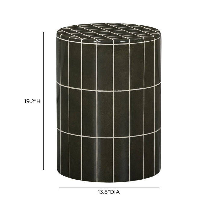 Tatiana Round Concrete Indoor/Outdoor Side Table - Forest Green